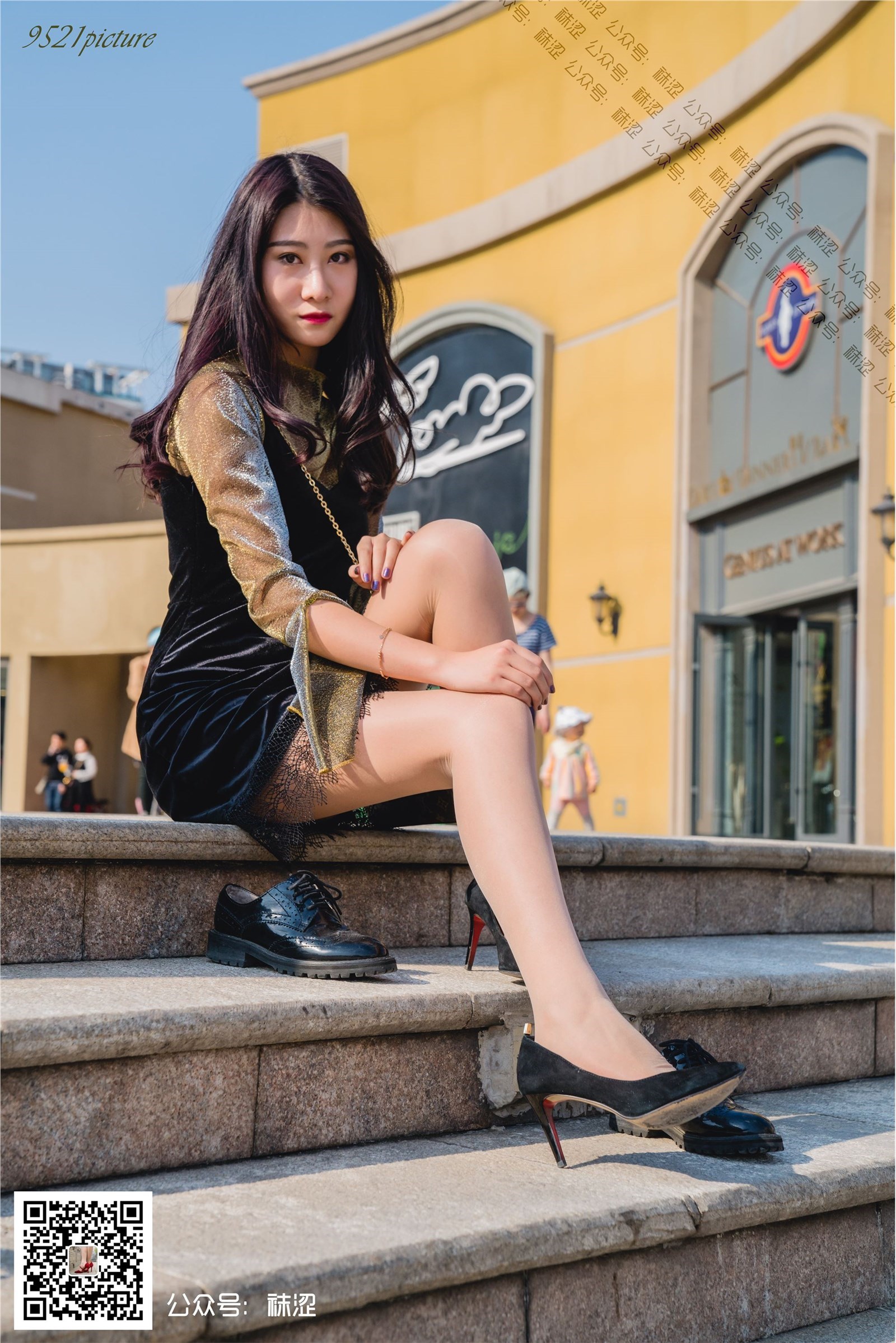 Socks astringent 047 Wei Wei black halter dress(5)